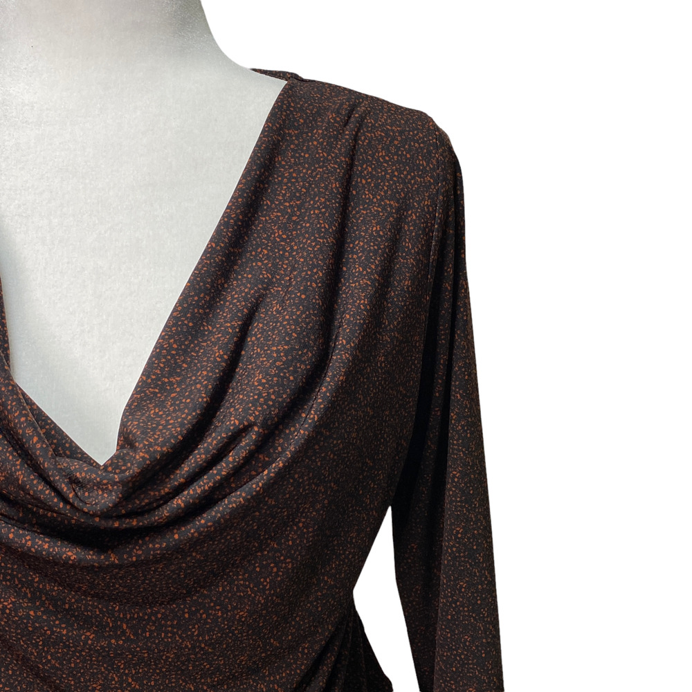 PEYTON JENSEN for EVEREVE | sz S Women's Mottled Animal Carli Drape Neck Dress - Picture 2 of 6